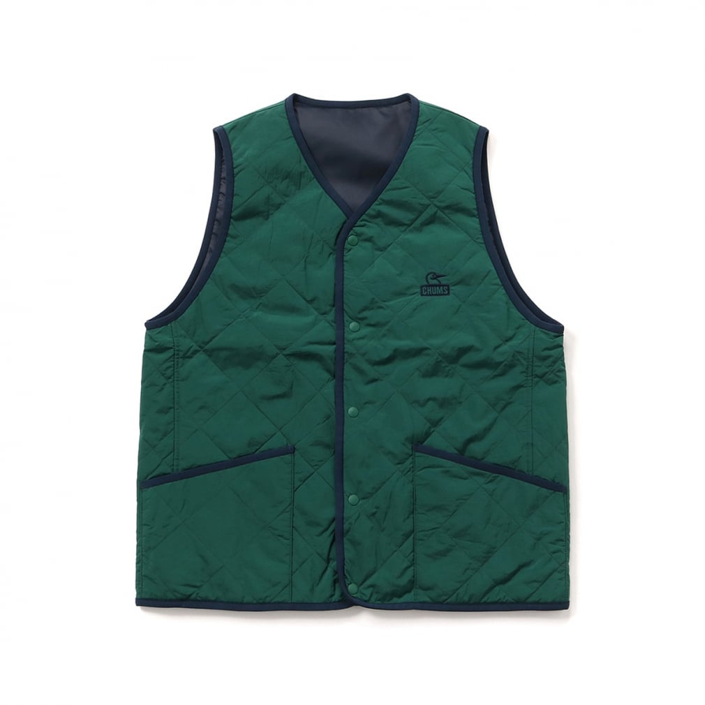 チャムス メンズ アウトドアベスト Kapok Quilting Reversible Vest ...