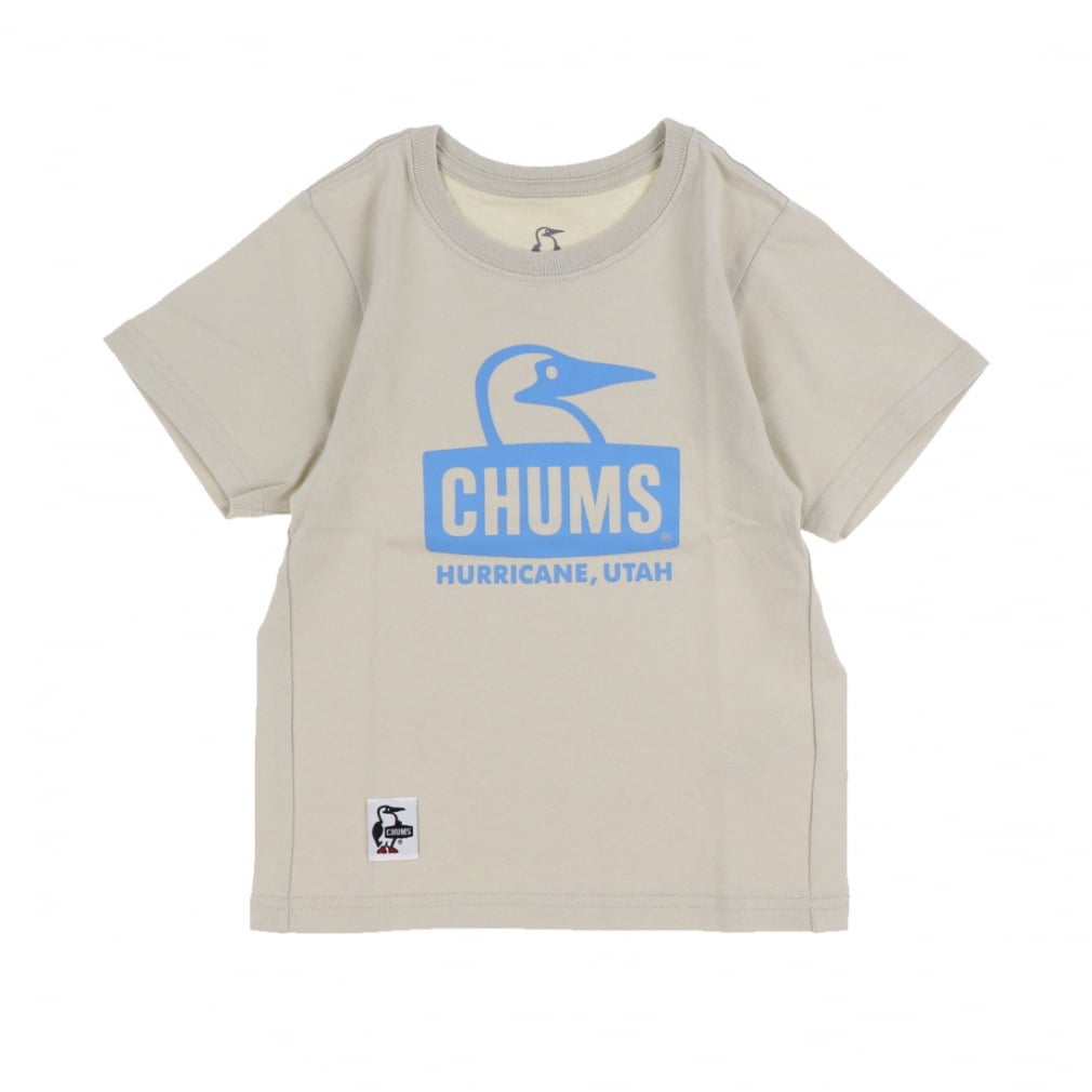 2024春夏 チャムス ジュニア 子供 アウトドア 半袖Tシャツ キッズブービーフェイスTシャツ CH21-1281 G075 : セピア×ブルー  CHUMS