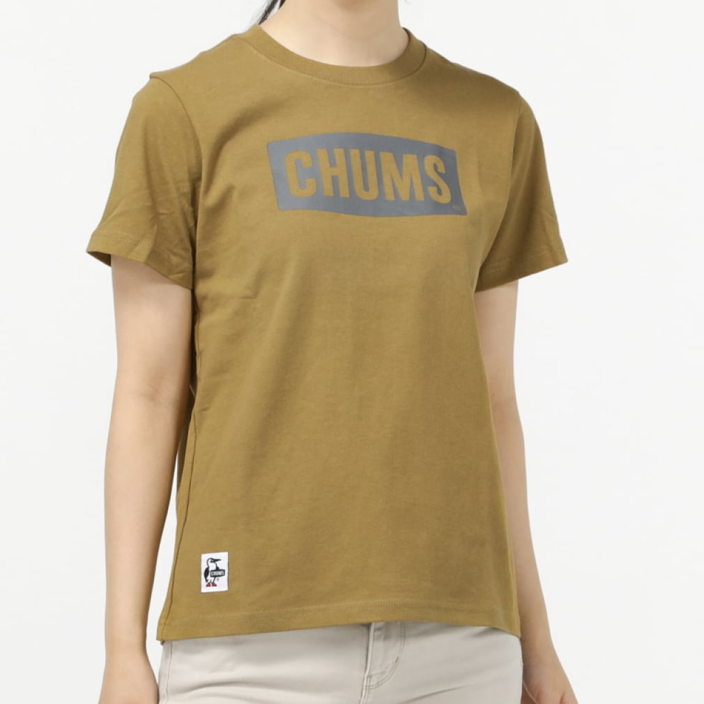 チャムス レディース アウトドア 半袖Tシャツ チャムスロゴTシャツ CH11-1833 B005 : ブラウン CHUMS