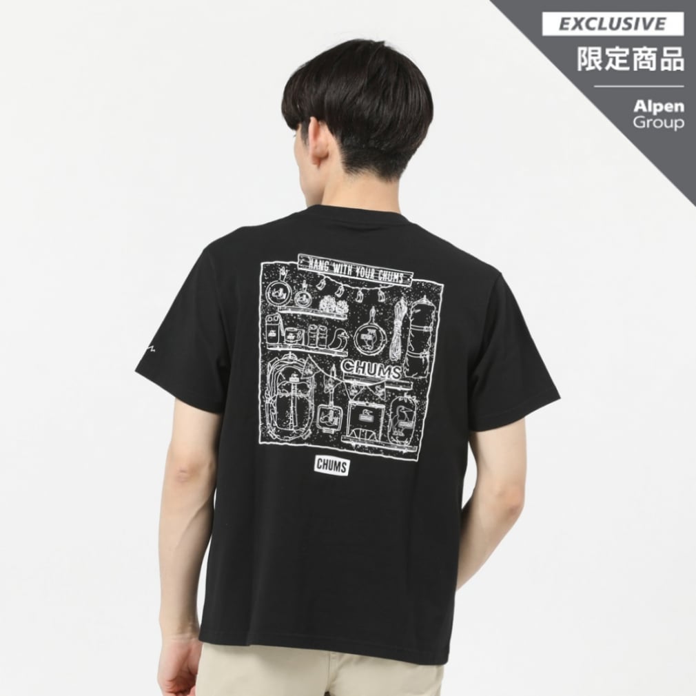 チャムス アウトドア 半袖Tシャツ CHUMS Camp Gear T-Shirt ALPEN SMU