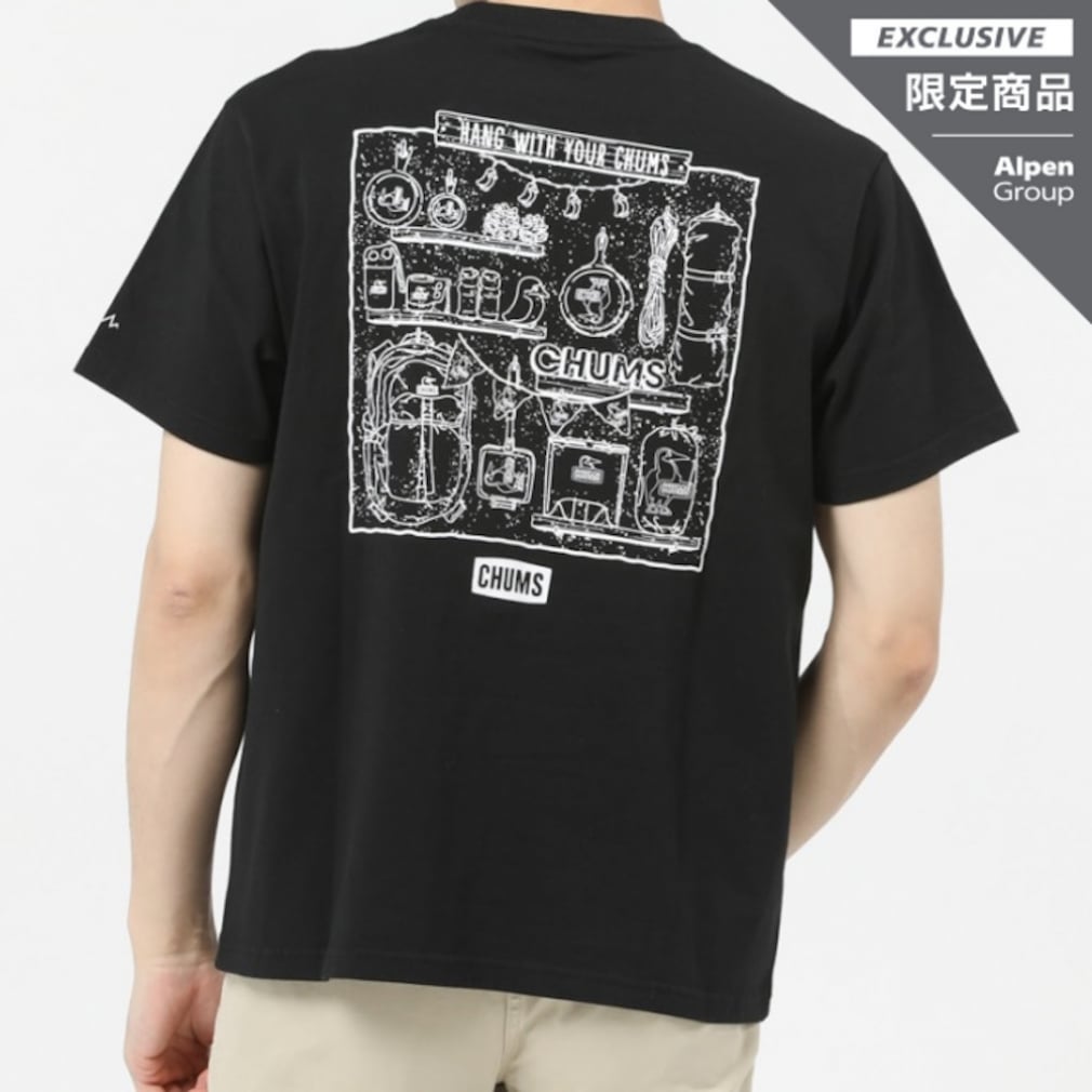 チャムス アウトドア 半袖Tシャツ CHUMS Camp Gear T-Shirt ALPEN SMU 
