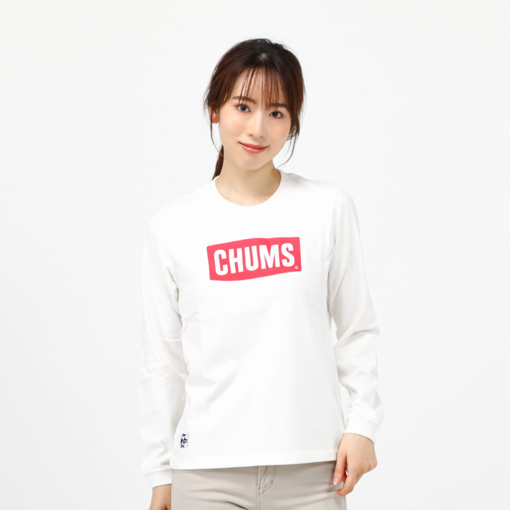 チャムス レディース アウトドア 長袖tシャツ Chums Logo L S T Shirt Ch11 14 W057 ホワイト Chums 公式通販 アルペングループ オンラインストア