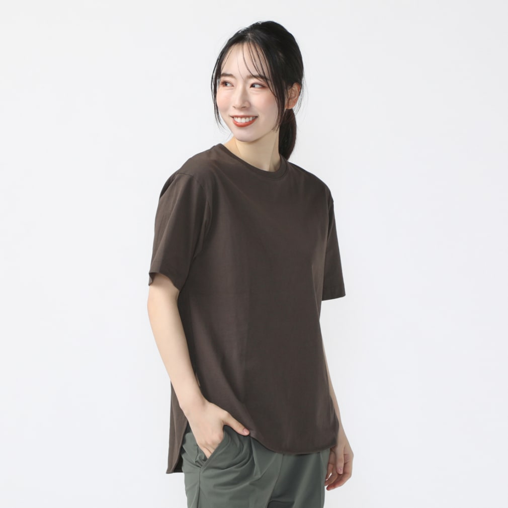 ティゴラ レディース 半袖 Tシャツ コットンセミワイドラウンドテールTシャツ TR-9C2114TS スポーツウェア TIGORA