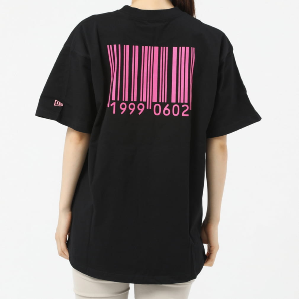 ニューエラ レディース 半袖Tシャツ SS OS TEE HITNAK BARCODE BLK PNK