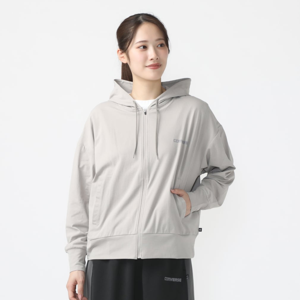 コンバース レディース スウェット フルジップ LT WEIGHT HOODIE