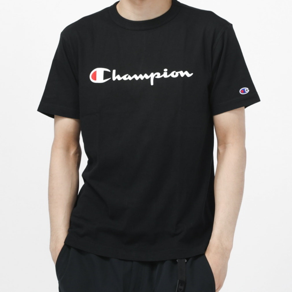 Champion チャンピオン ロゴTシャツ ブルー L スポーツウェア