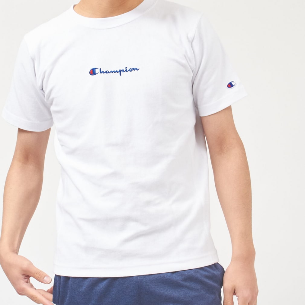 【激レア】チャンピオン Champion バイカラー ロゴ刺繍 Tシャツ 白 L