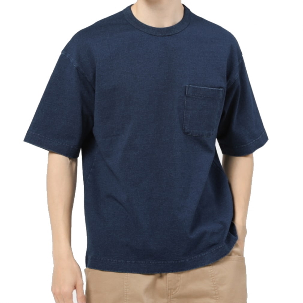 ティゴラ メンズ 半袖Tシャツ インディゴ染 Tシャツ TR-9C1283TS スポーツウェア ： ダークブルー TIGORA