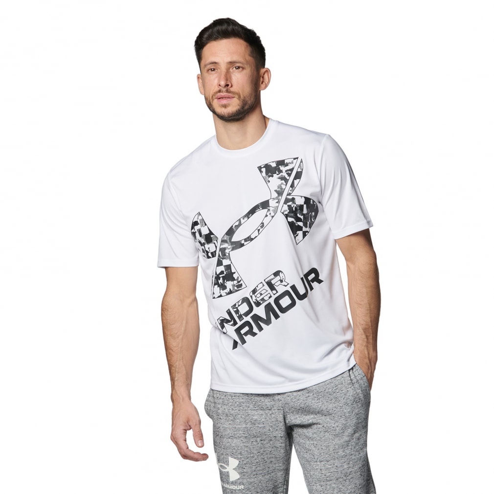 アンダーアーマー メンズ 半袖 機能 Tシャツ UAテック XLロゴ ショートスリーブTシャツ 1384796 スポーツウェア UNDER  ARMOUR yoridori