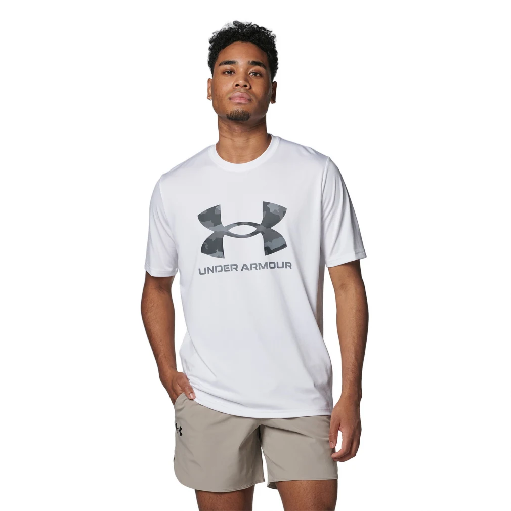 アンダーアーマー メンズ 半袖 機能 Tシャツ UAテック カモ ビッグロゴ ショートスリーブTシャツ 1384797 スポーツウェア UNDER  ARMOUR