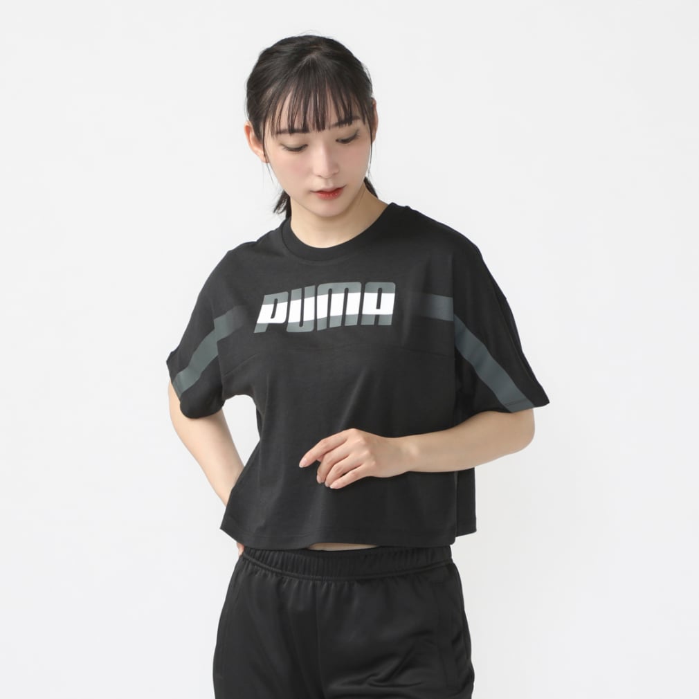 プーマ PUMA ウィメンズ トレーニング トレイン エッジ クロップド 半袖 Tシャツ(レディース) 525206-01/スポーツ用品u003e