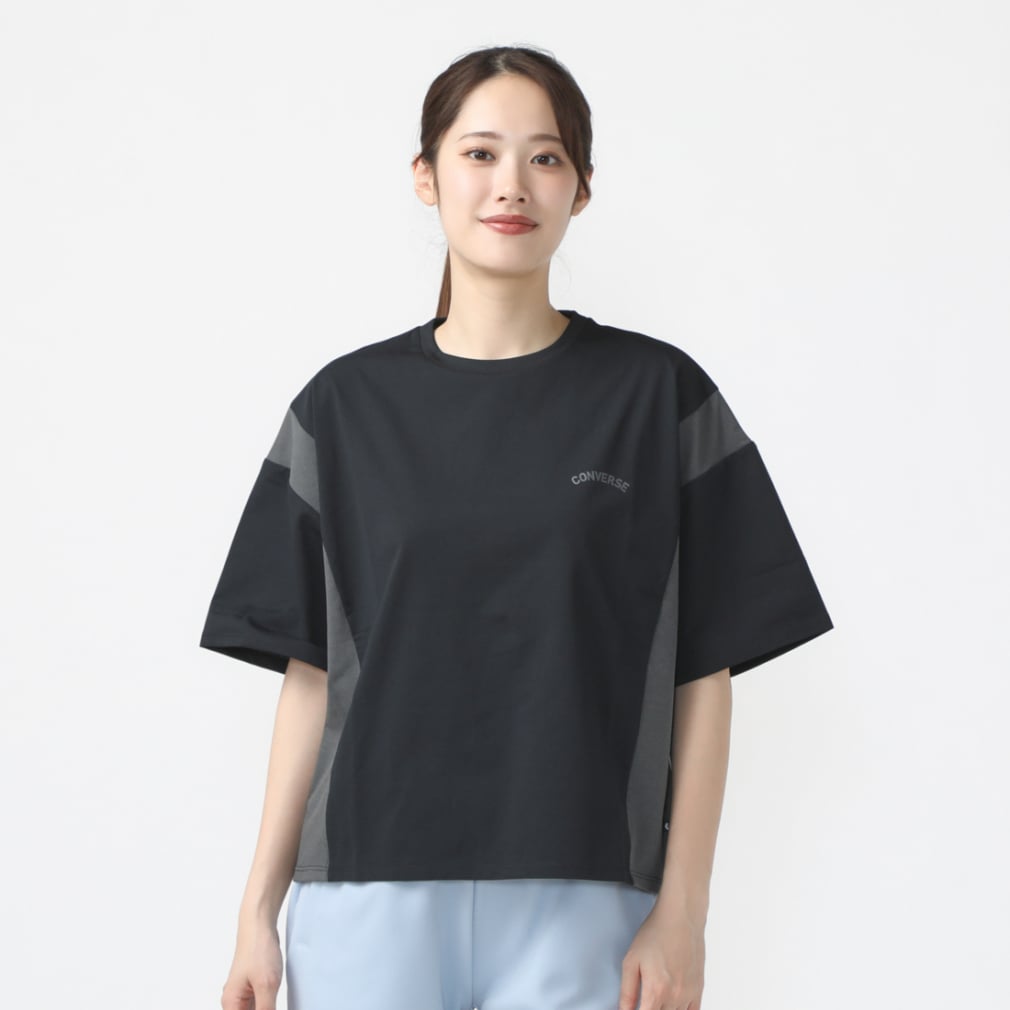 コンバース レディース 半袖 機能 Tシャツ CL BLK WIDE T 4430004