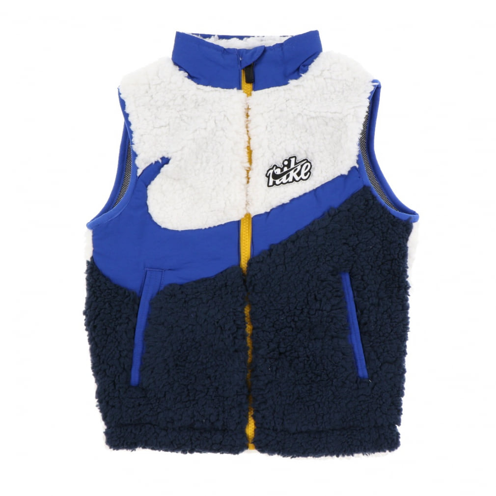 ナイキ ジュニア キッズ 子供 シェルパベスト SHERPA VEST 86J829 782 アウター スポーツウェア ： ベージュ×ネイビー NIKE