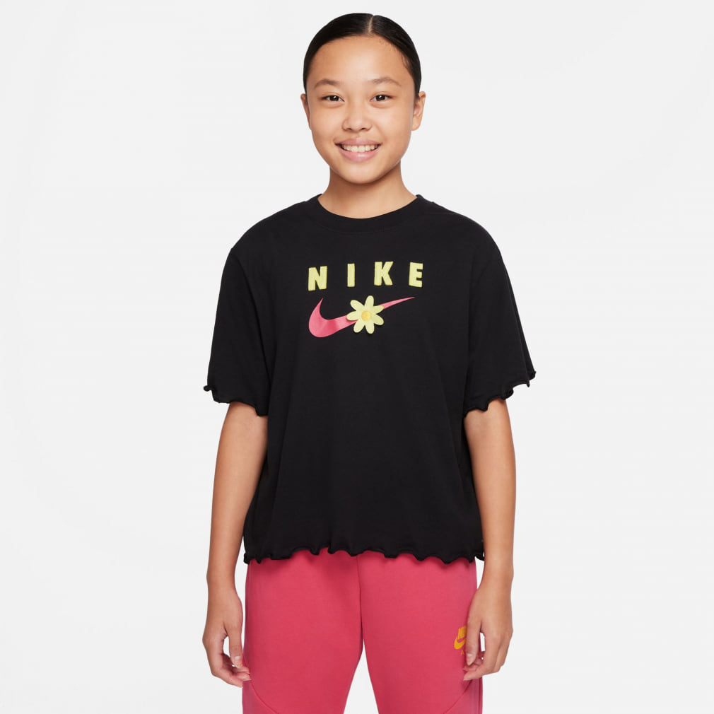 ナイキ ジュニア キッズ 子供 半袖 Tシャツ YTH ガールズ NSW エナジー BOXY FRILLY S/S Tシャツ DO1351  スポーツウェア NIKE